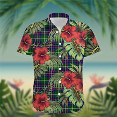 Inglis Tartan Hawaiian Shirt Hibiscus, Coconut, Parrot, Pineapple - Tropical Garden Shirt