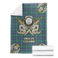 Inglis Ancient Tartan Gold Courage Symbol Blanket