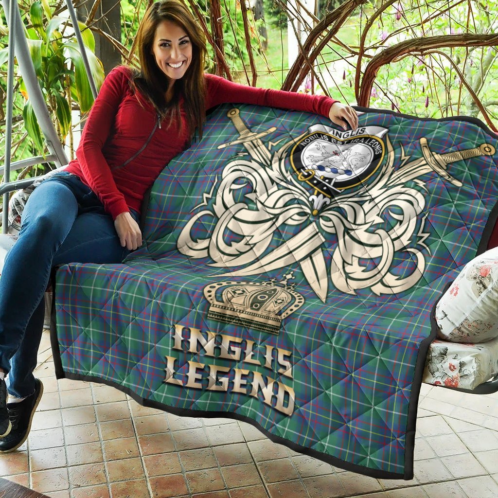 Inglis Ancient Tartan Crest Legend Gold Royal Premium Quilt