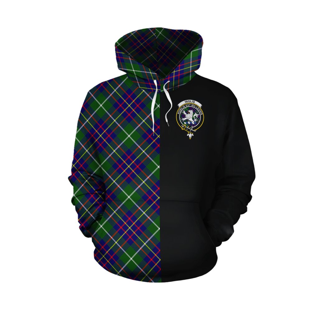 Inglis Modern Tartan Hoodie Half of Me - Cross Style