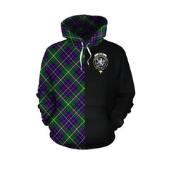 Inglis Modern Tartan Hoodie Half of Me - Cross Style