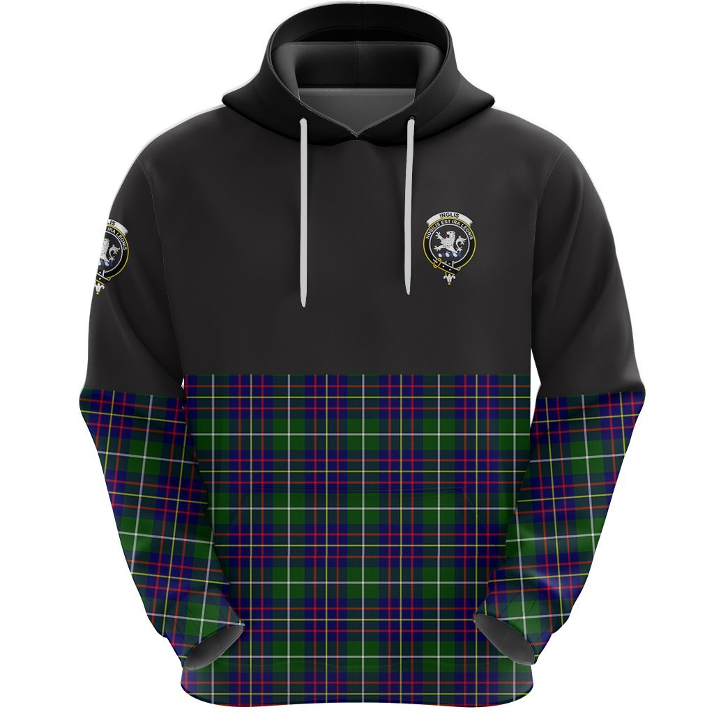 Inglis Modern Clan Half Of Tartan Hoodie