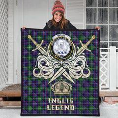 Inglis Modern Tartan Crest Legend Gold Royal Premium Quilt