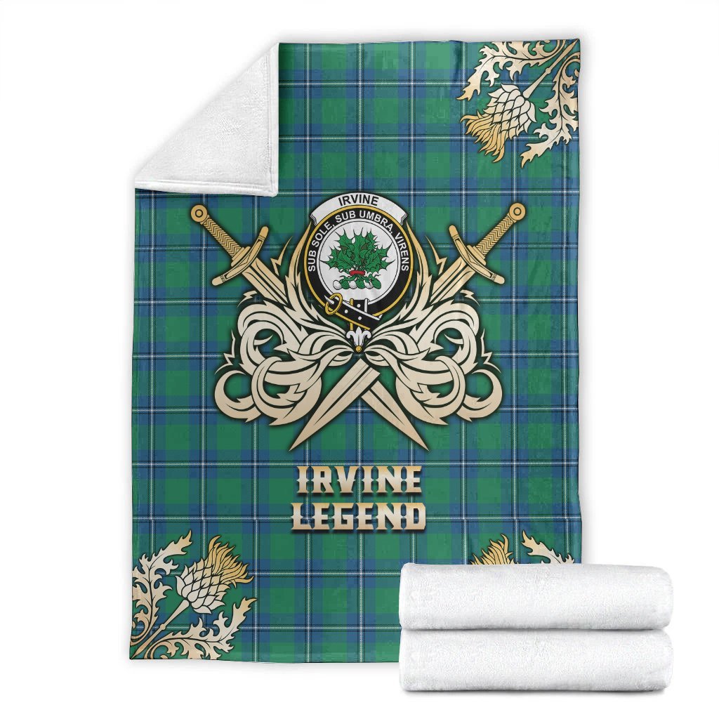 Irvine Ancient Tartan Gold Courage Symbol Blanket