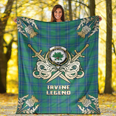Irvine Ancient Tartan Gold Courage Symbol Blanket