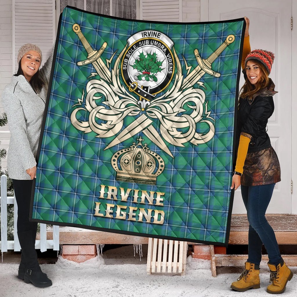 Irvine Ancient Tartan Crest Legend Gold Royal Premium Quilt