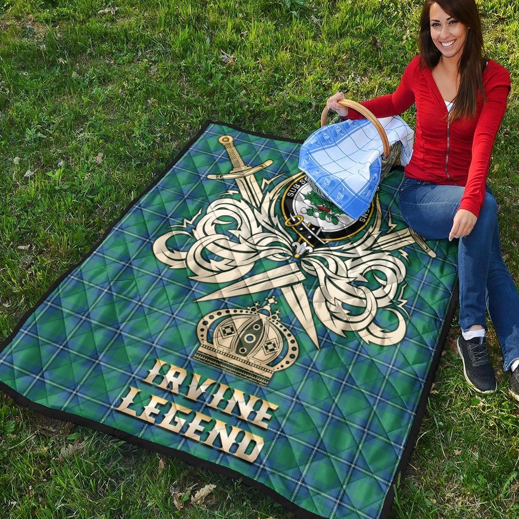 Irvine Ancient Tartan Crest Legend Gold Royal Premium Quilt