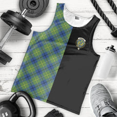 Johnston Ancient Tartan Crest Men's Tank Top - Cross Style
