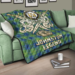 Johnston Ancient Tartan Crest Legend Gold Royal Premium Quilt