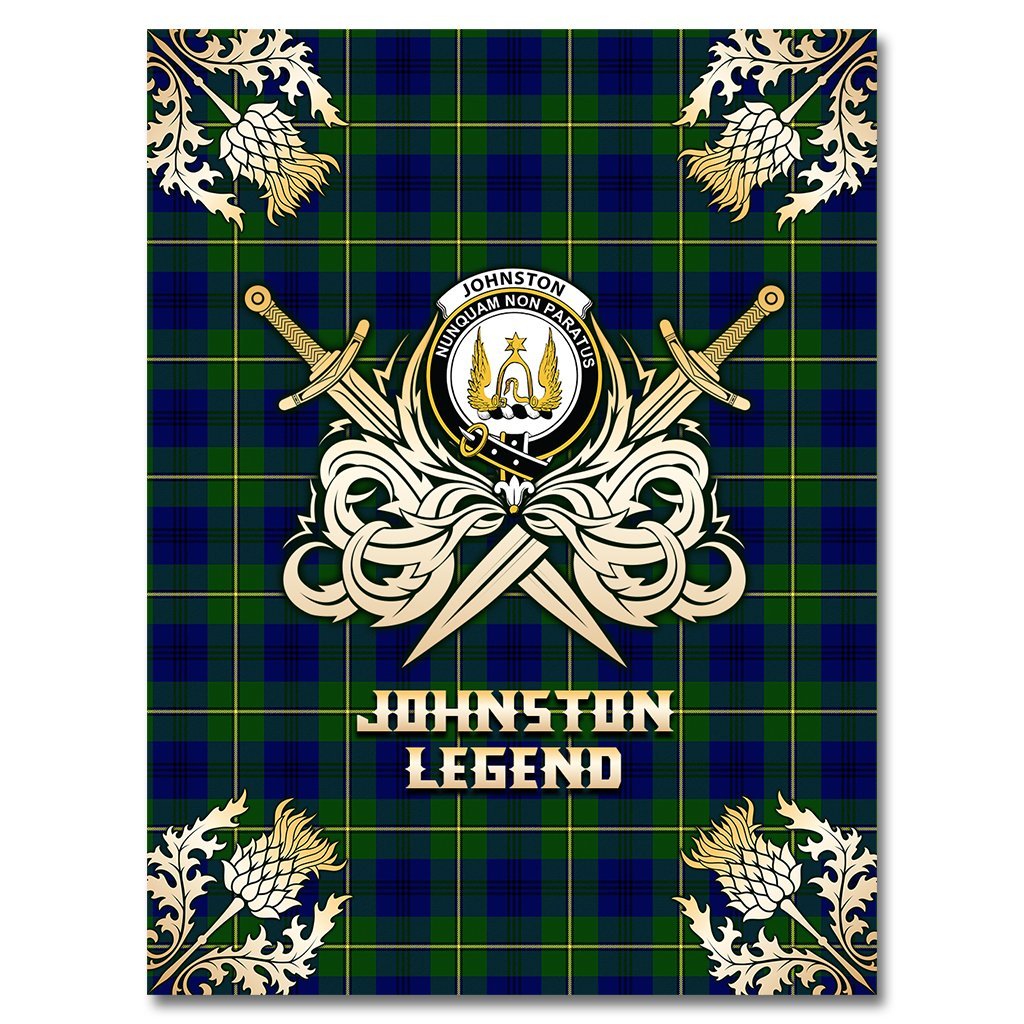 Johnston Modern Tartan Gold Courage Symbol Blanket