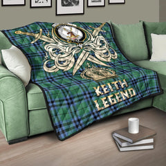 Keith Ancient Tartan Crest Legend Gold Royal Premium Quilt