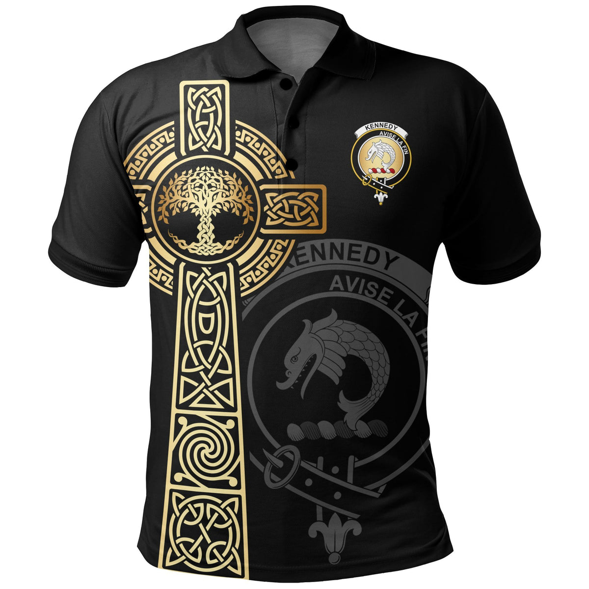 Kennedy Clan Unisex Polo Shirt - Celtic Tree Of Life
