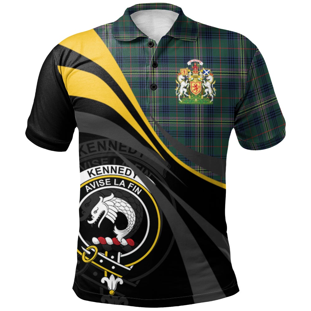 Kennedy Modern Tartan Polo Shirt - Royal Coat Of Arms Style