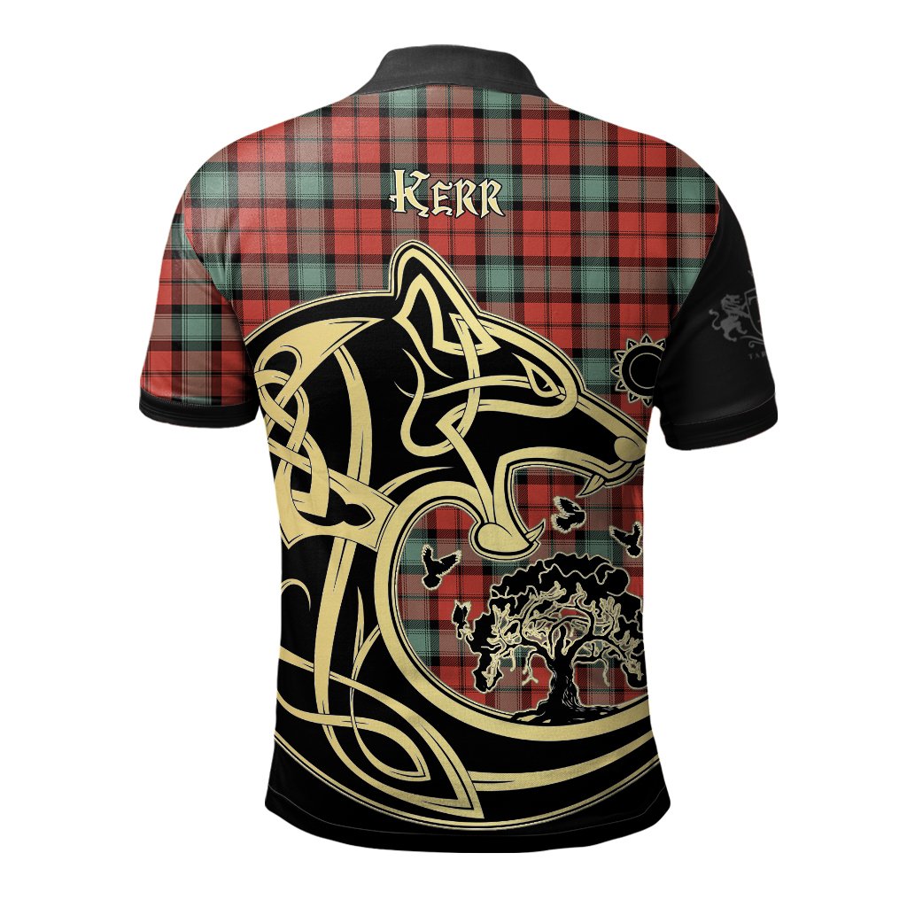 Kerr Ancient Tartan Polo Shirt Viking Wolf