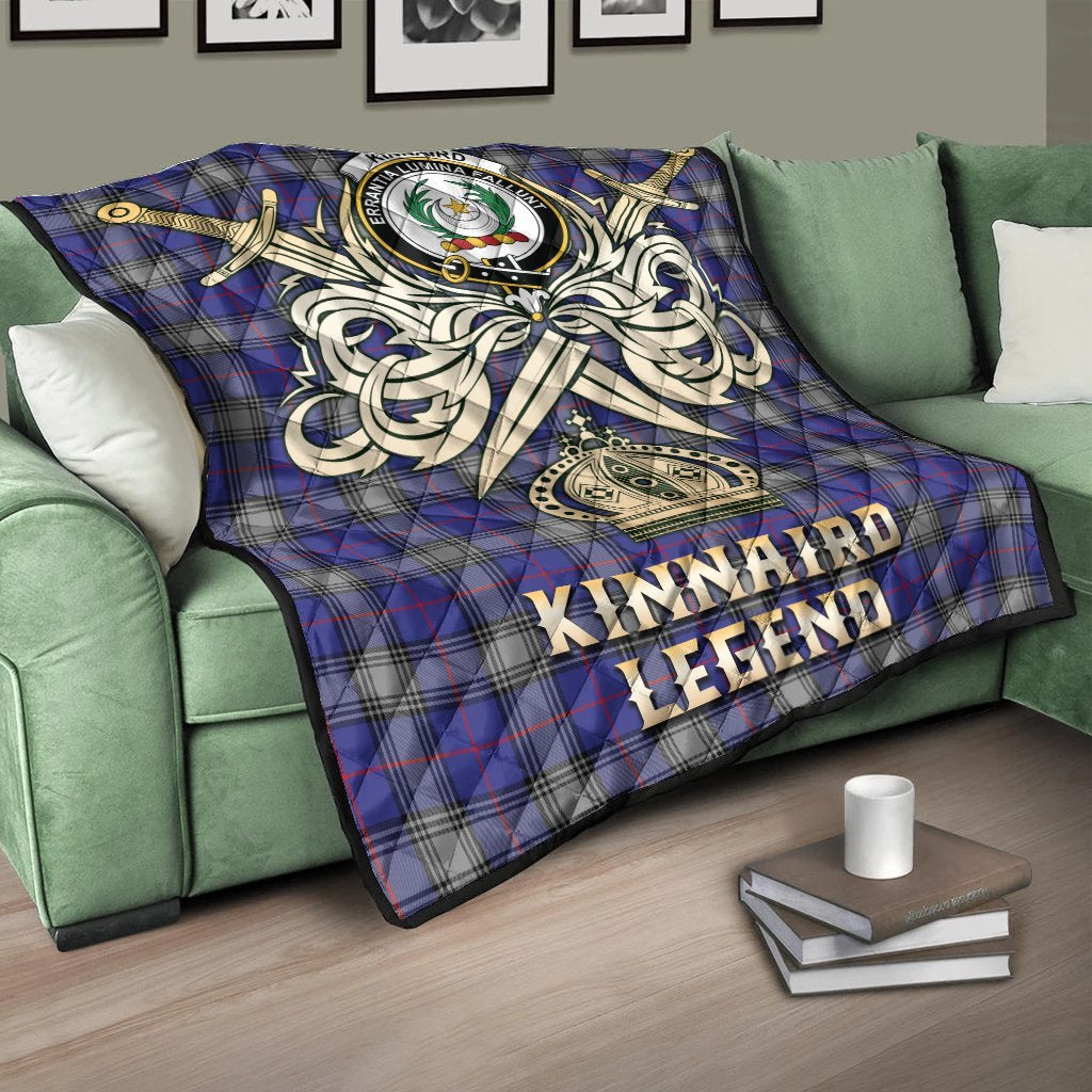 Kinnaird Tartan Crest Legend Gold Royal Premium Quilt