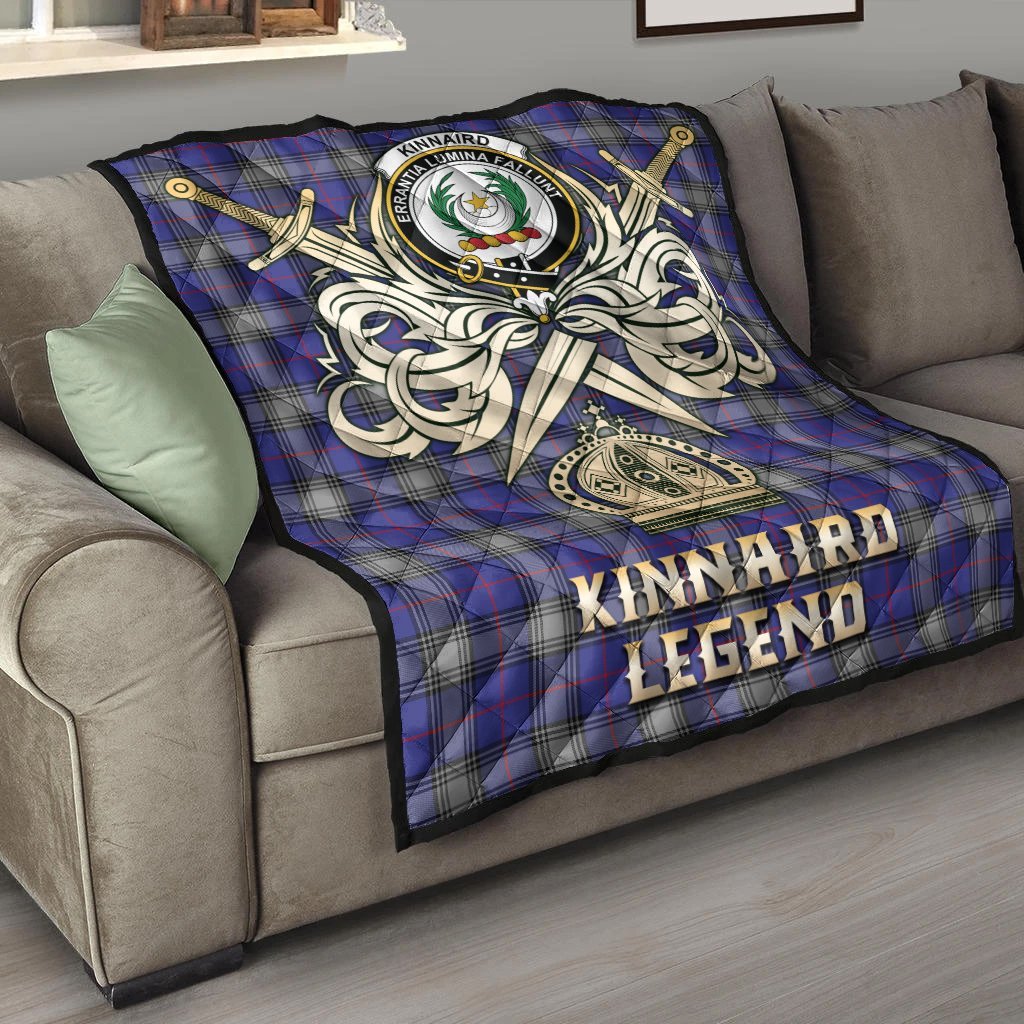 Kinnaird Tartan Crest Legend Gold Royal Premium Quilt