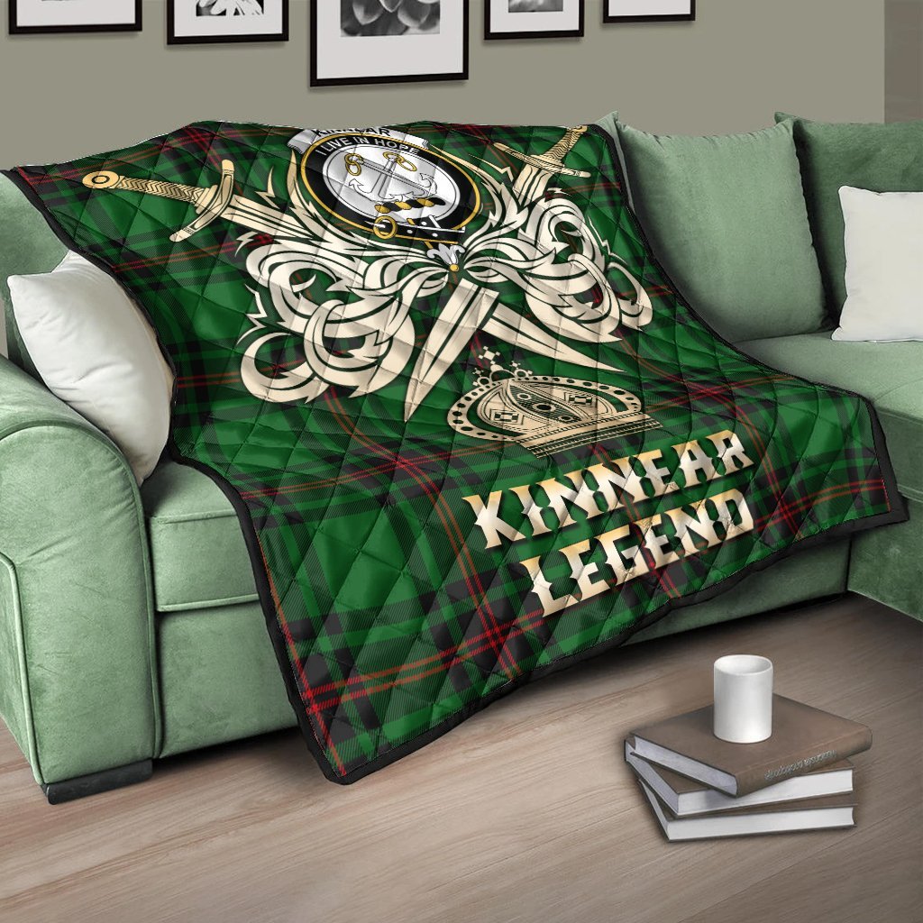 Kinnear Tartan Crest Legend Gold Royal Premium Quilt