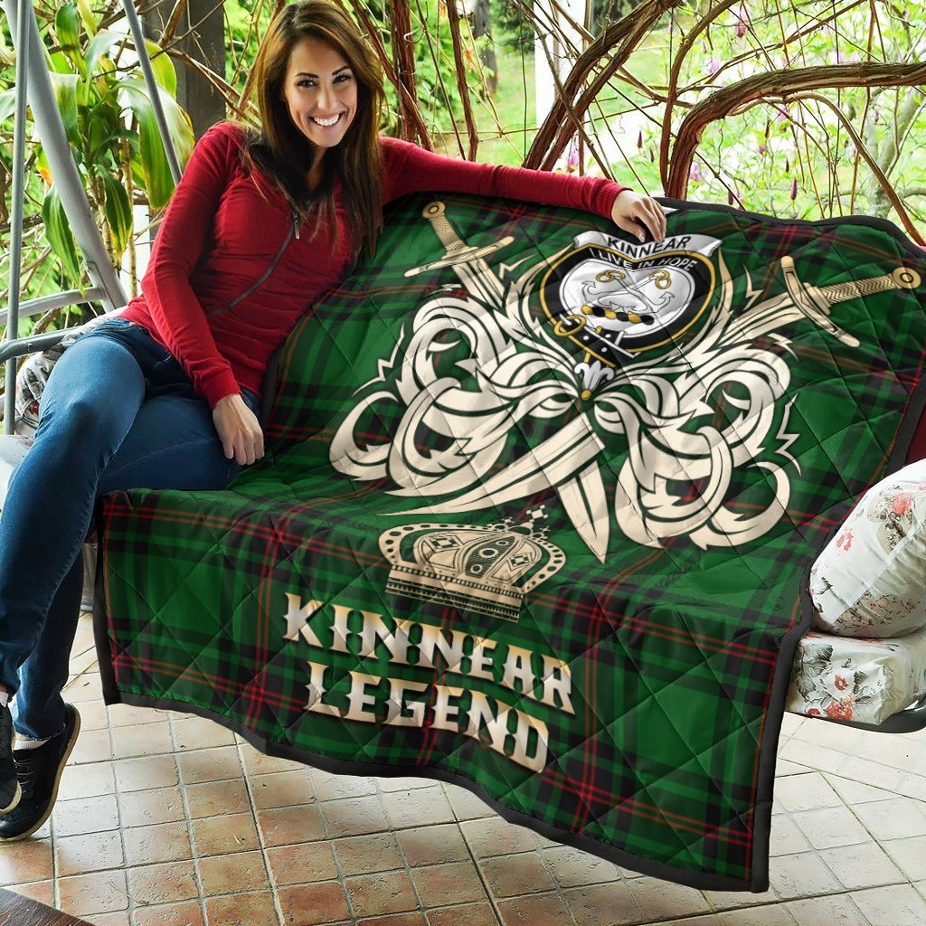 Kinnear Tartan Crest Legend Gold Royal Premium Quilt