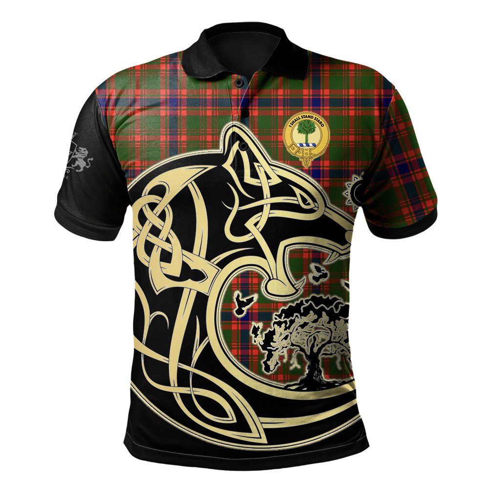 Kinninmont Tartan Polo Shirt Viking Wolf