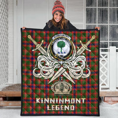 Kinninmont Tartan Crest Legend Gold Royal Premium Quilt