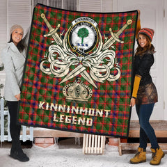 Kinninmont Tartan Crest Legend Gold Royal Premium Quilt