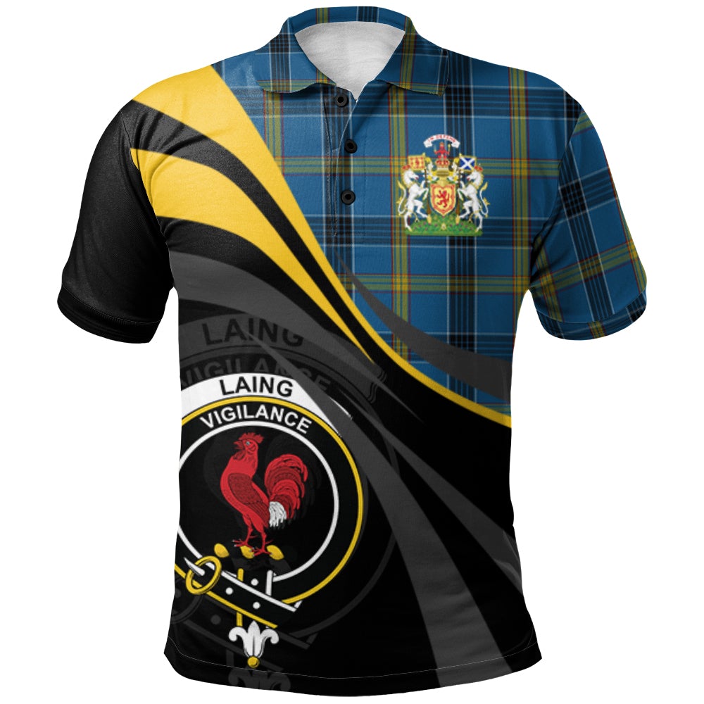 Laing Tartan Polo Shirt - Royal Coat Of Arms Style