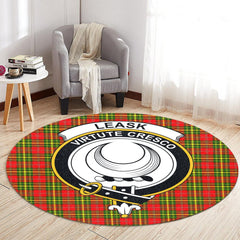 Leask Tartan Crest Round Rug