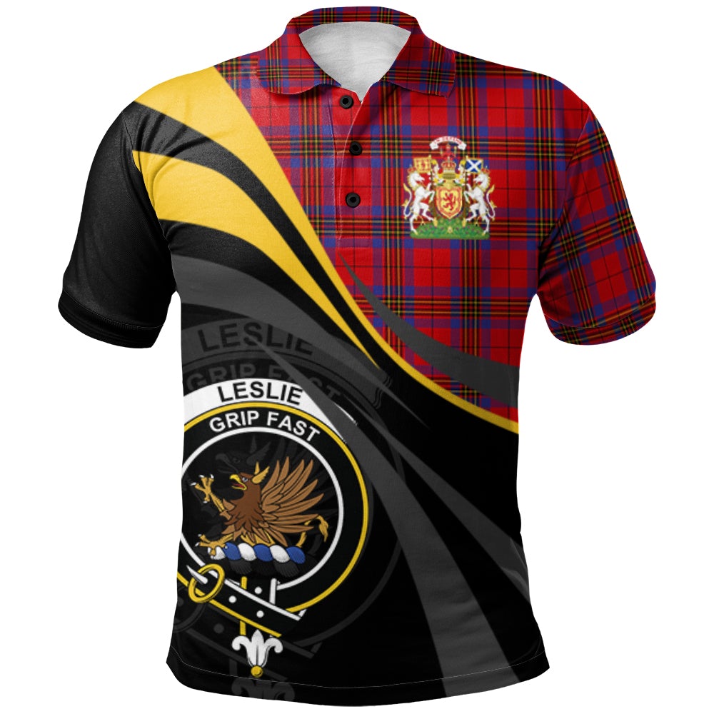 Leslie Modern Tartan Polo Shirt - Royal Coat Of Arms Style