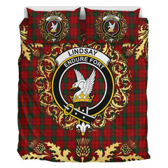 Lindsay 03 Tartan Crest Bedding Set - Golden Thistle Style