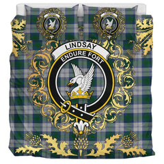 Lindsay Dress Tartan Crest Bedding Set - Golden Thistle Style