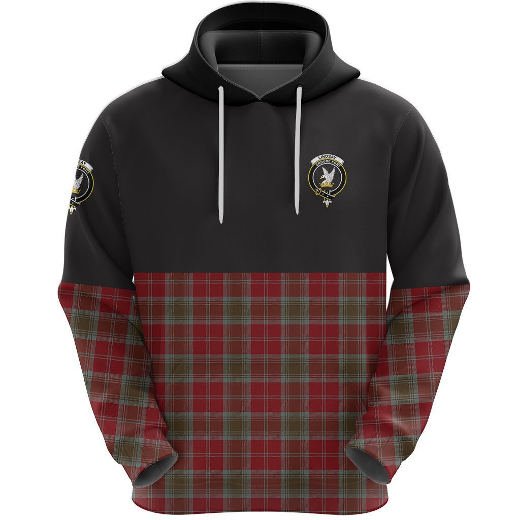 Lindsay Weathered Clan Half Of Tartan Hoodie
