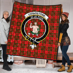Livingston (MacLea) Modern Tartan Crest Quilt