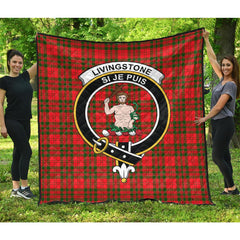 Livingston (MacLea) Modern Tartan Crest Quilt