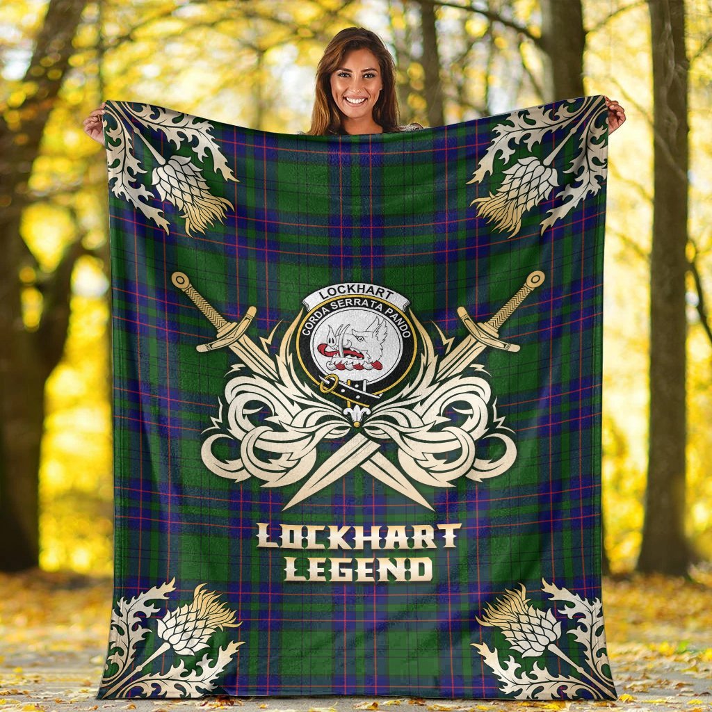 Lockhart Modern Tartan Gold Courage Symbol Blanket