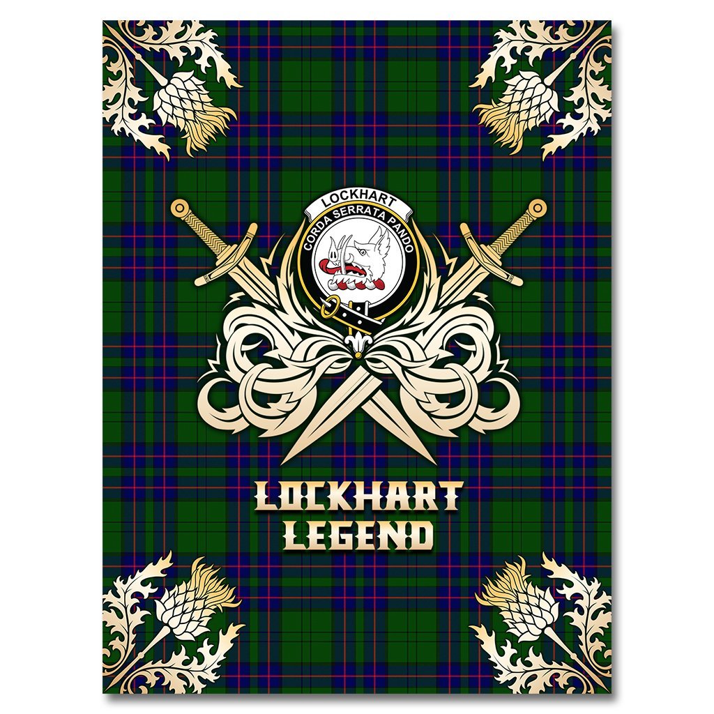 Lockhart Modern Tartan Gold Courage Symbol Blanket