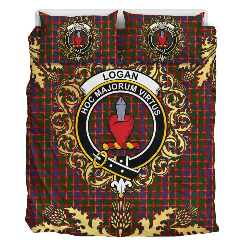 Logan 02 Tartan Crest Bedding Set - Golden Thistle Style