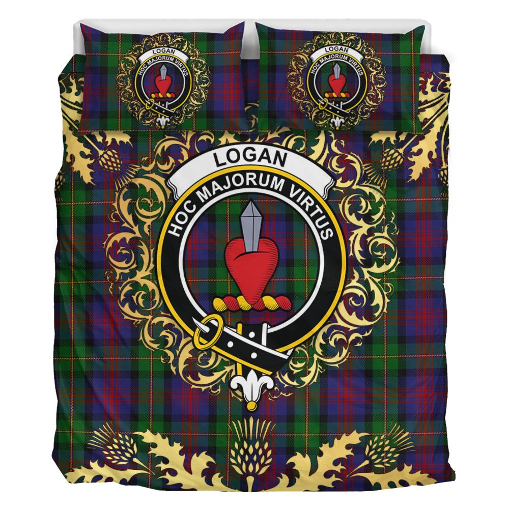 Logan 03 Tartan Crest Bedding Set - Golden Thistle Style