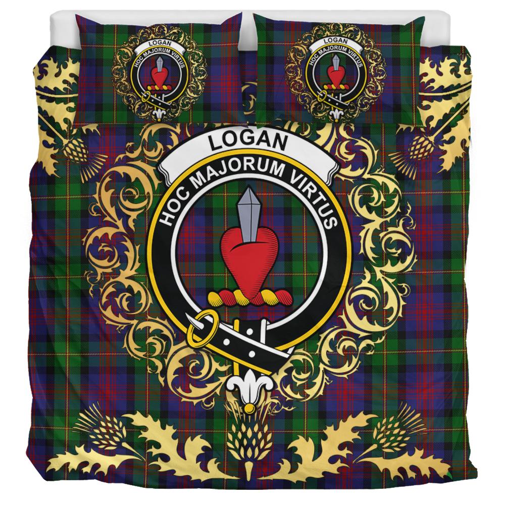 Logan 03 Tartan Crest Bedding Set - Golden Thistle Style