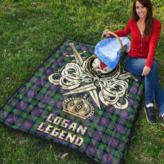 Logan Ancient Tartan Crest Legend Gold Royal Premium Quilt