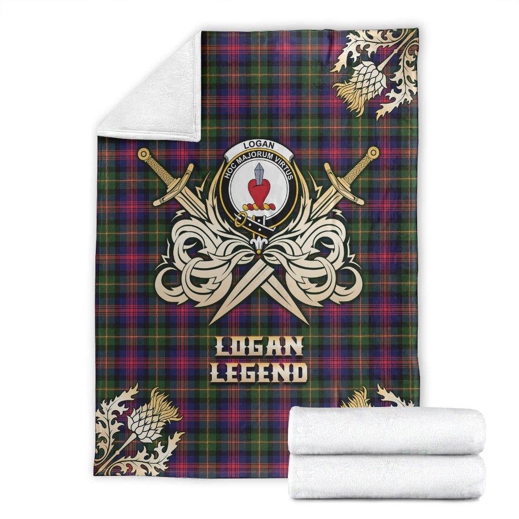 Logan Modern Tartan Gold Courage Symbol Blanket