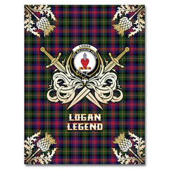 Logan Modern Tartan Gold Courage Symbol Blanket
