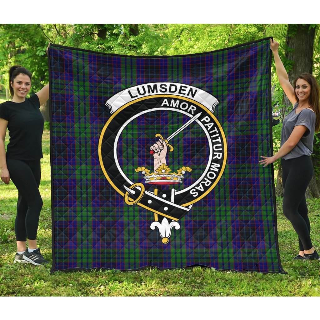 Lumsden Green Tartan Crest Quilt