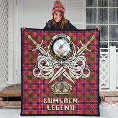 Lumsden Modern Tartan Crest Legend Gold Royal Premium Quilt