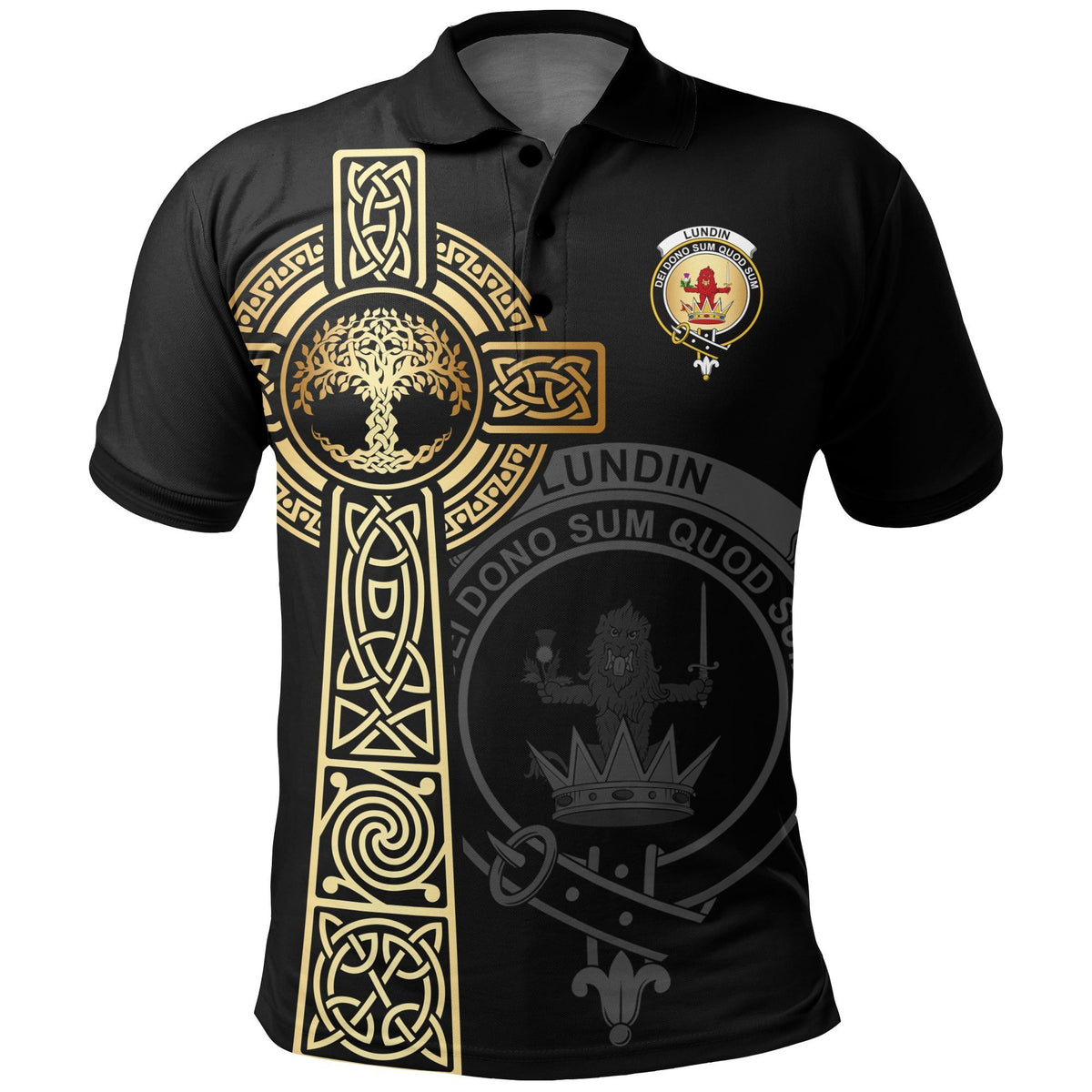Lundin Clan Unisex Polo Shirt - Celtic Tree Of Life