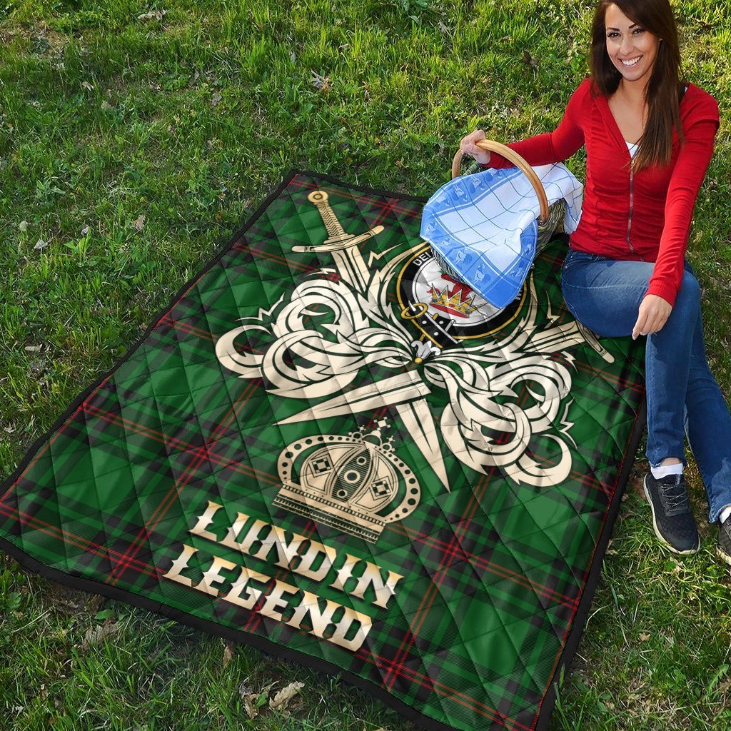 Lundin Tartan Crest Legend Gold Royal Premium Quilt