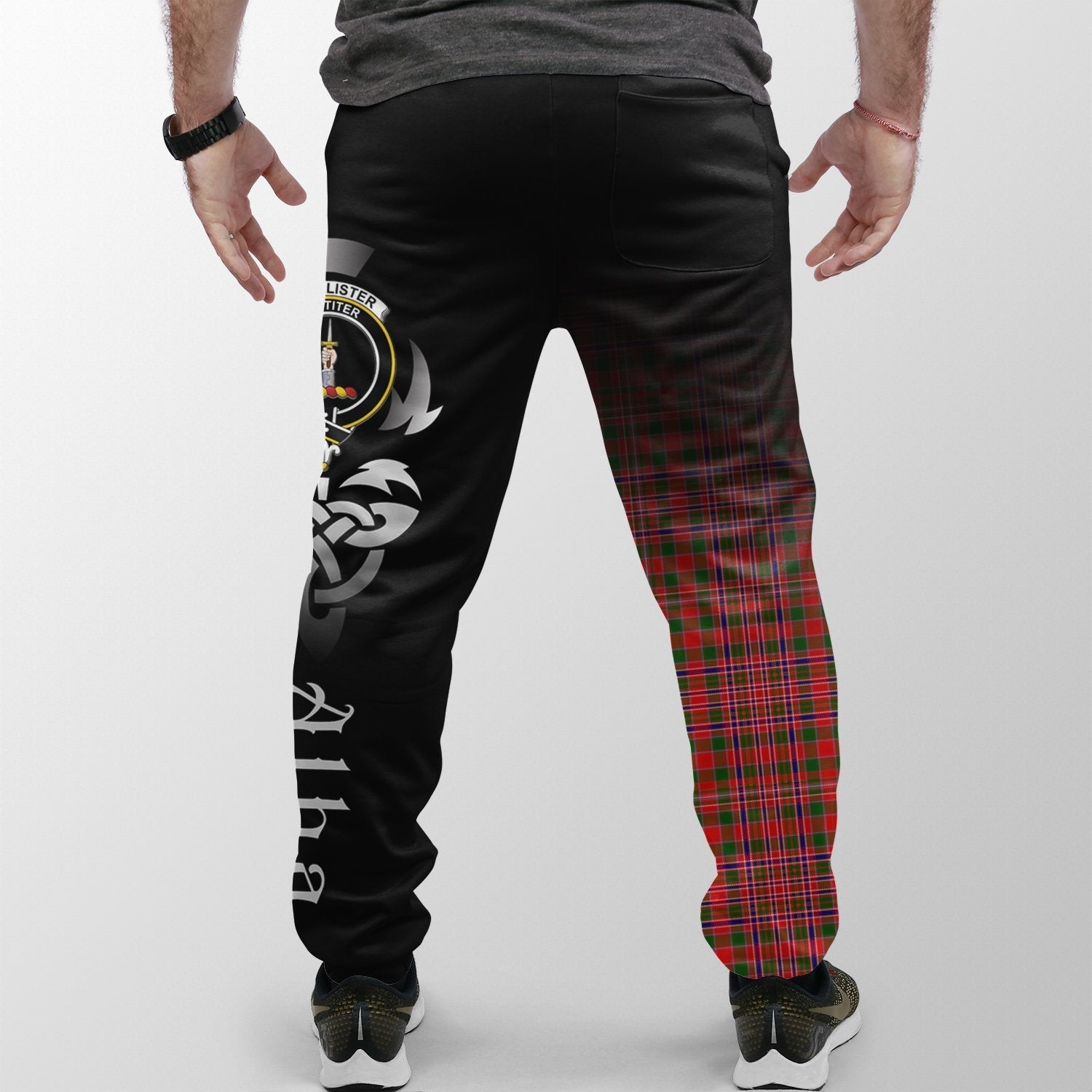 MacAlister Modern Tartan Crest Jogger Sweatpants - Alba Celtic Style
