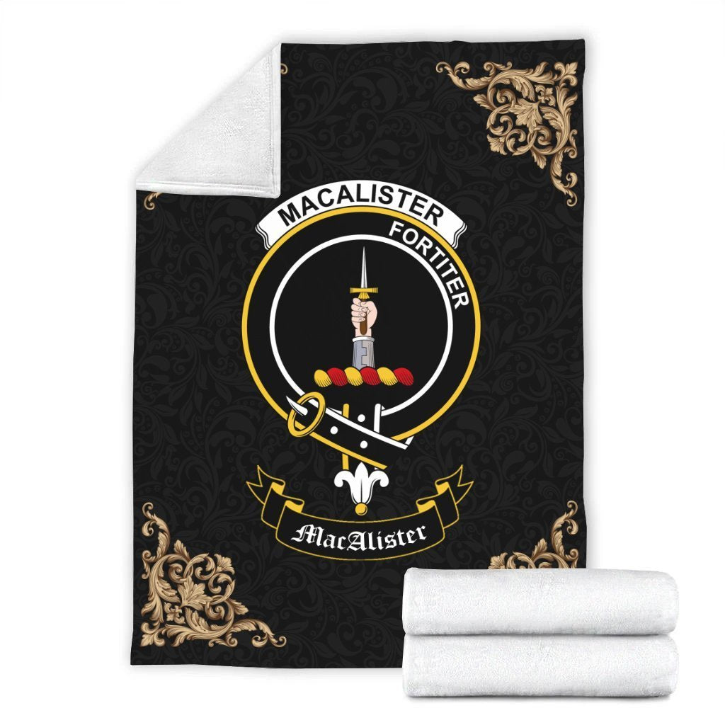MacAlister Crest Tartan Premium Blanket Black