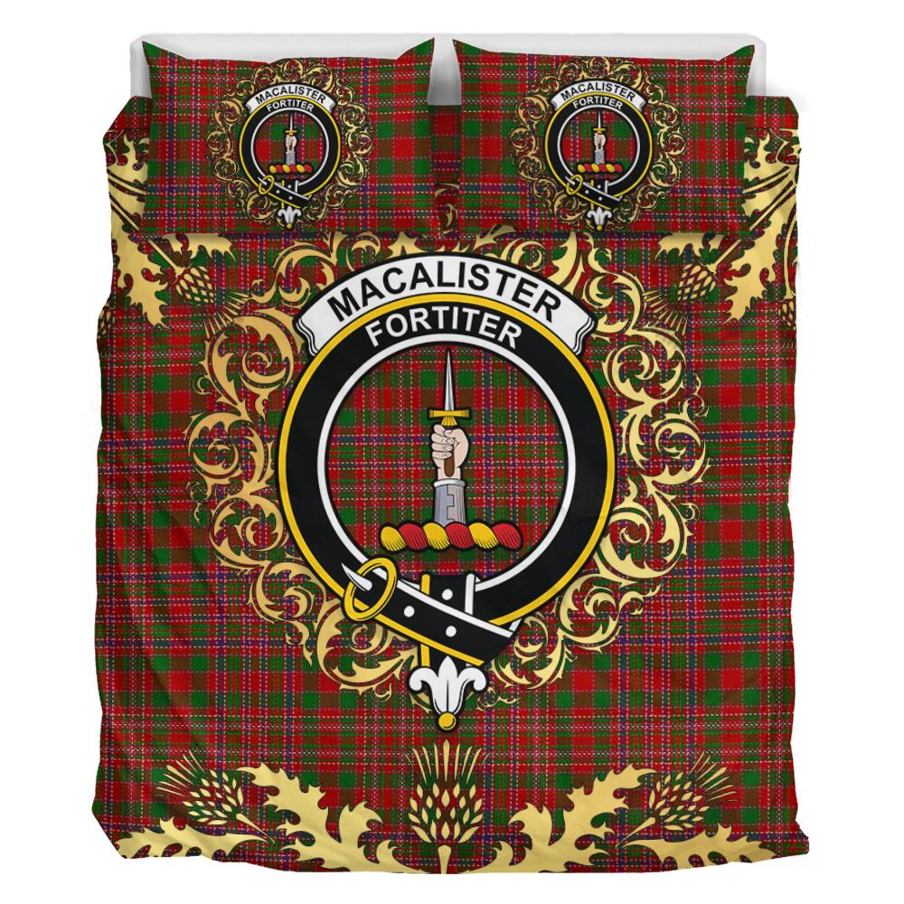 MacAlister 02 Tartan Crest Bedding Set - Golden Thistle Style