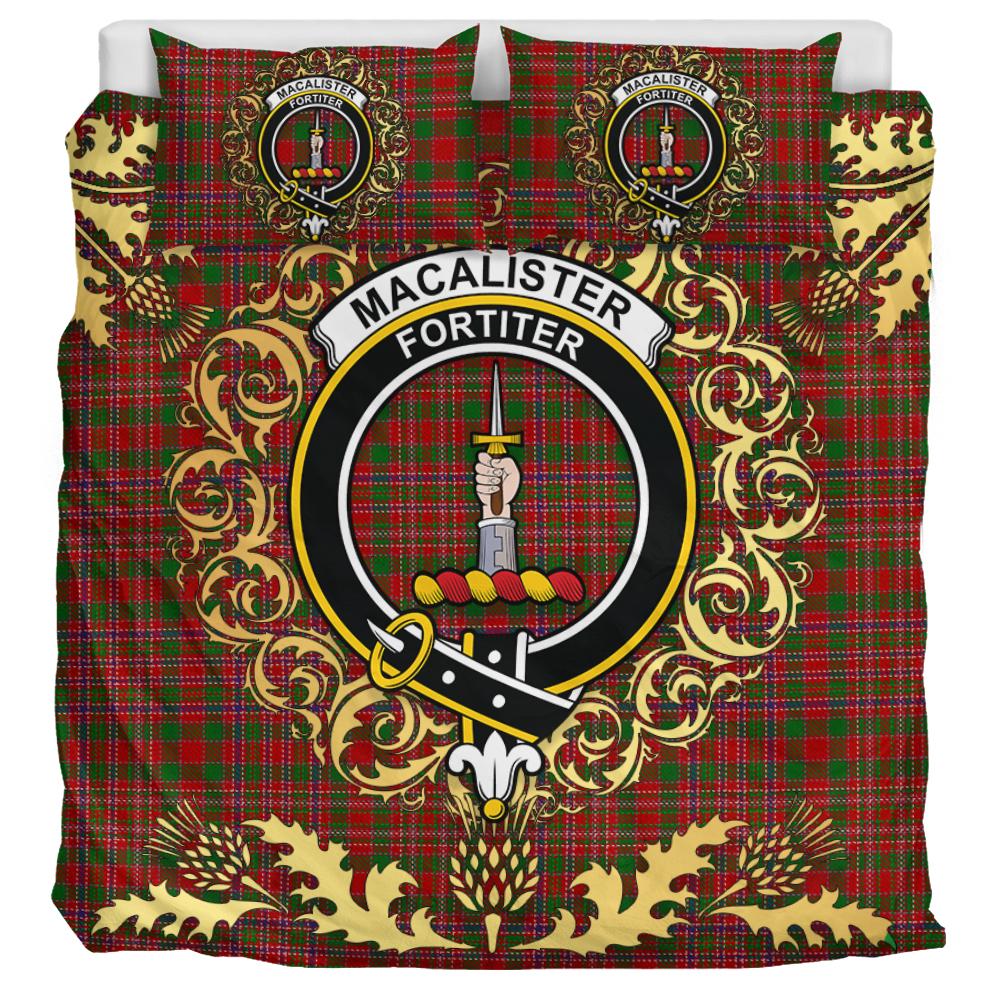 MacAlister 02 Tartan Crest Bedding Set - Golden Thistle Style
