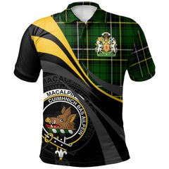 MacAlpin (MacAlpine) Modern Tartan Polo Shirt - Royal Coat Of Arms Style